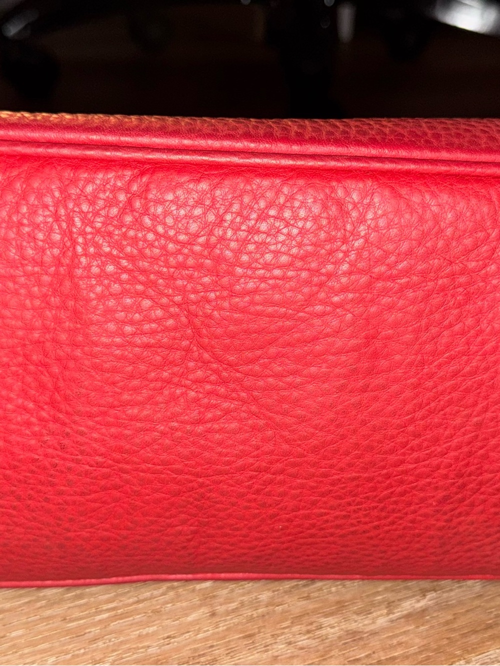 Prada Red Pebbled Leather Tote with Gold Hardware - Picture 7 of 8